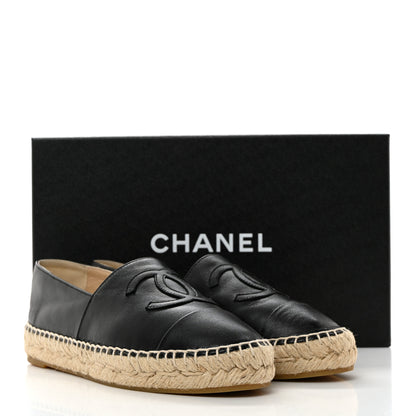 Chanel Lambskin CC Espadrilles 37 Black 9 of 9
