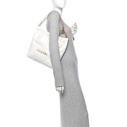Chanel Shiny Calfskin Quilted Small Chanel 22 White 2 of 10