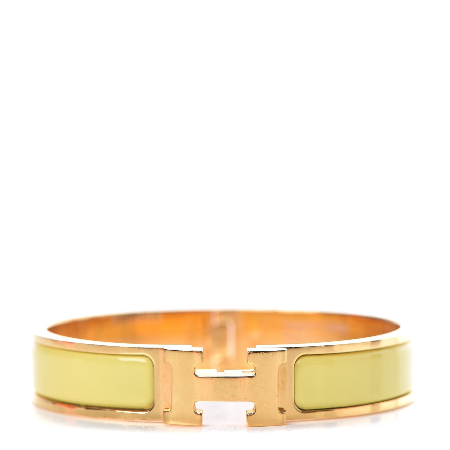 Enamel Narrow Clic Clac H Bracelet GM Jaune Citron