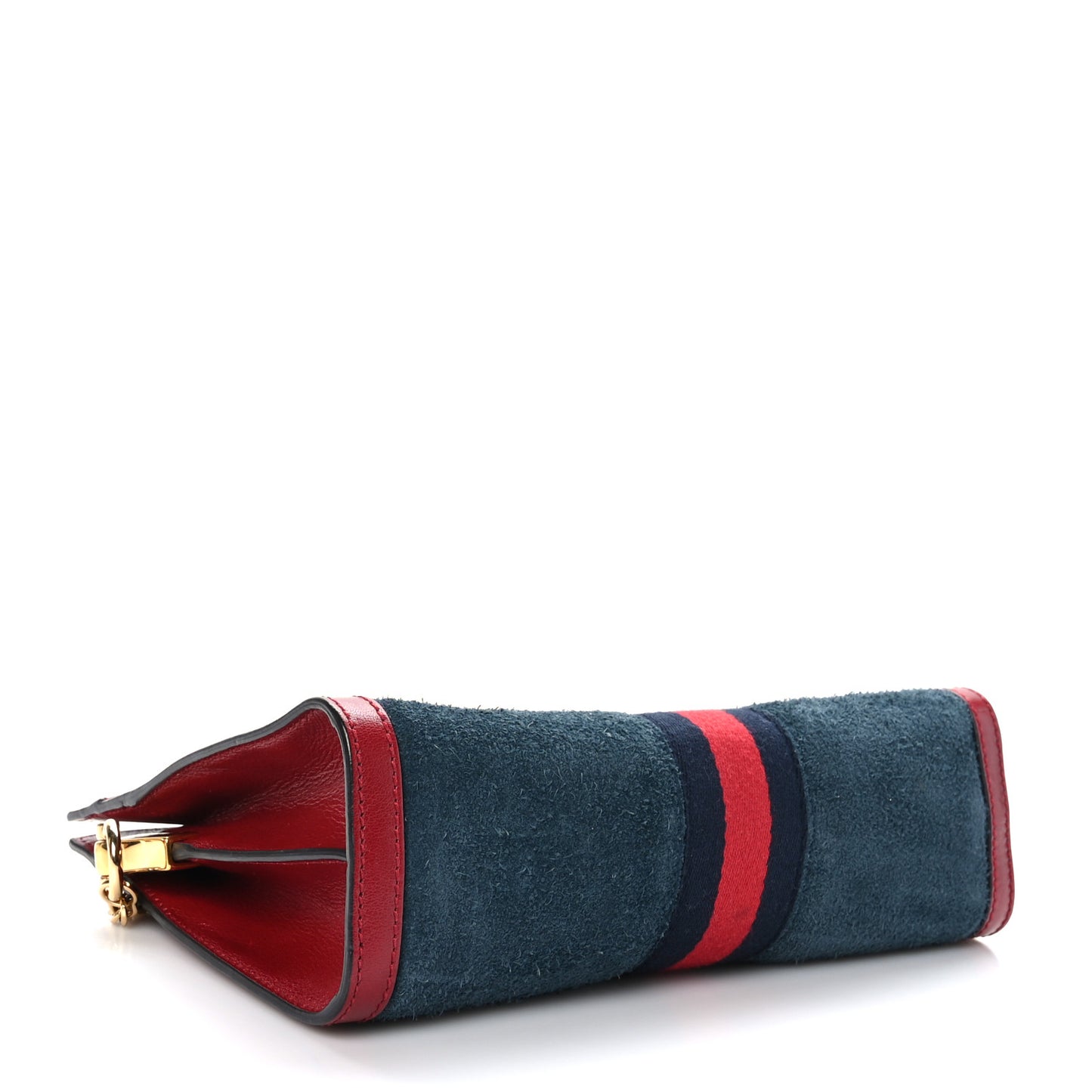 Suede Calfskin Web Small Ophidia Chain Shoulder Bag New Blue Romantic Cherry