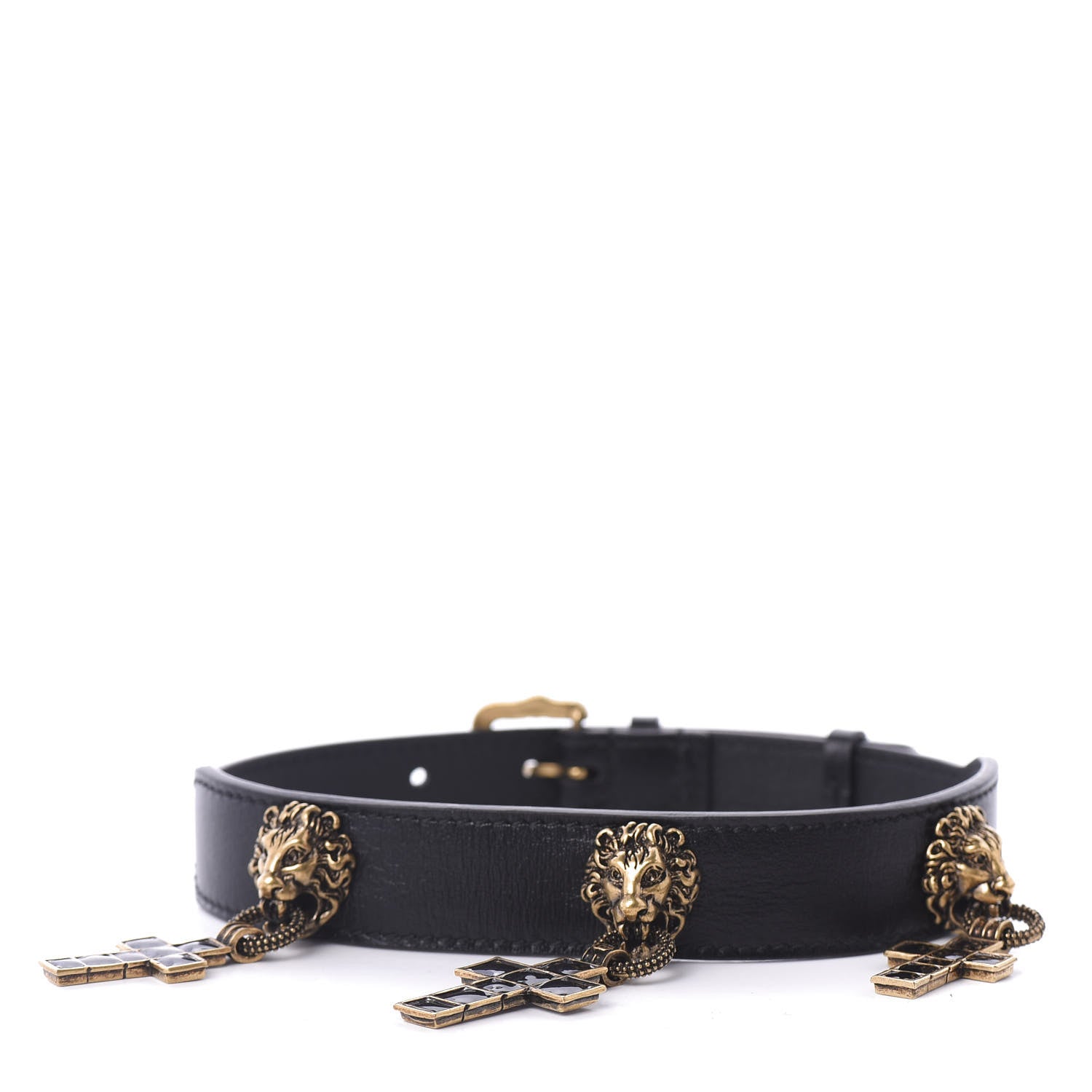 Gucci Calfskin Cross Choker Black 4 of 8
