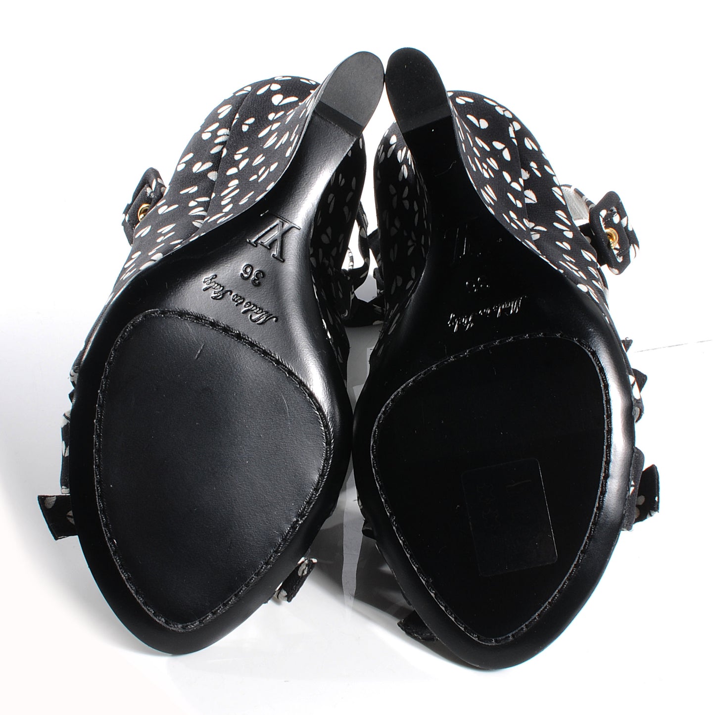 Silk Parisian Bow Wedges 36 Black White