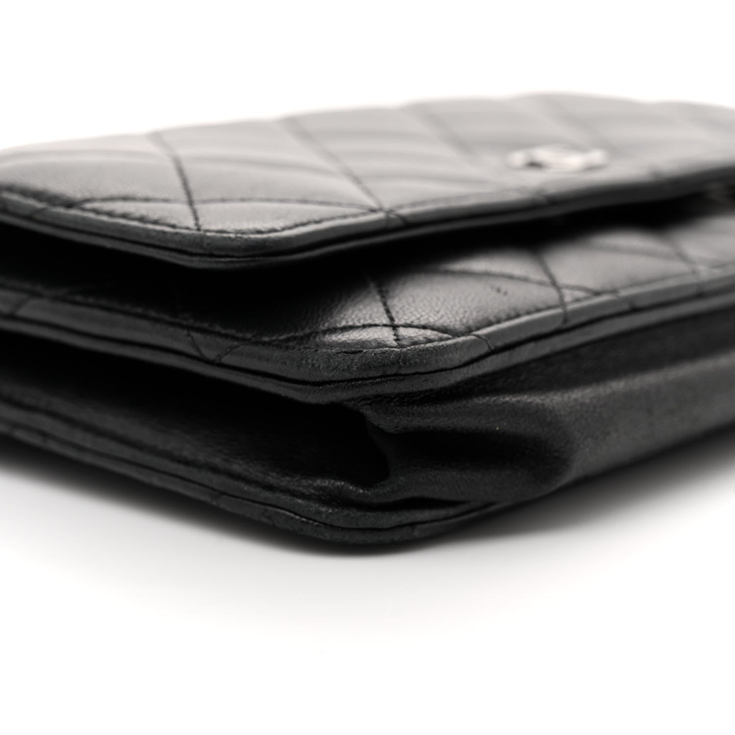 Chanel Lambskin Quilted Wallet On Chain WOC Black 9 of 12