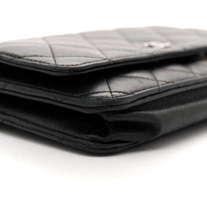 Chanel Lambskin Quilted Wallet On Chain WOC Black 9 of 12