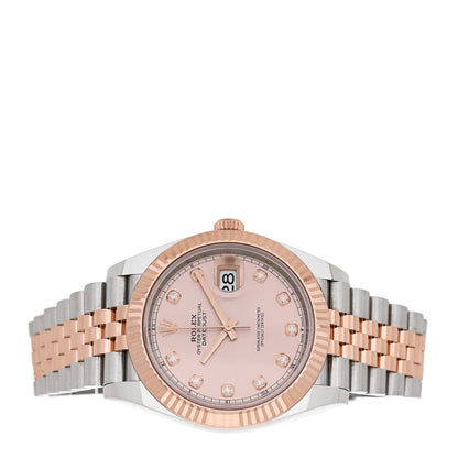 Rolex Stainless Steel 18K Everose Gold Diamond 41mm Oyster Perpetual Datejust Watch Sundust 126331 2 of 5