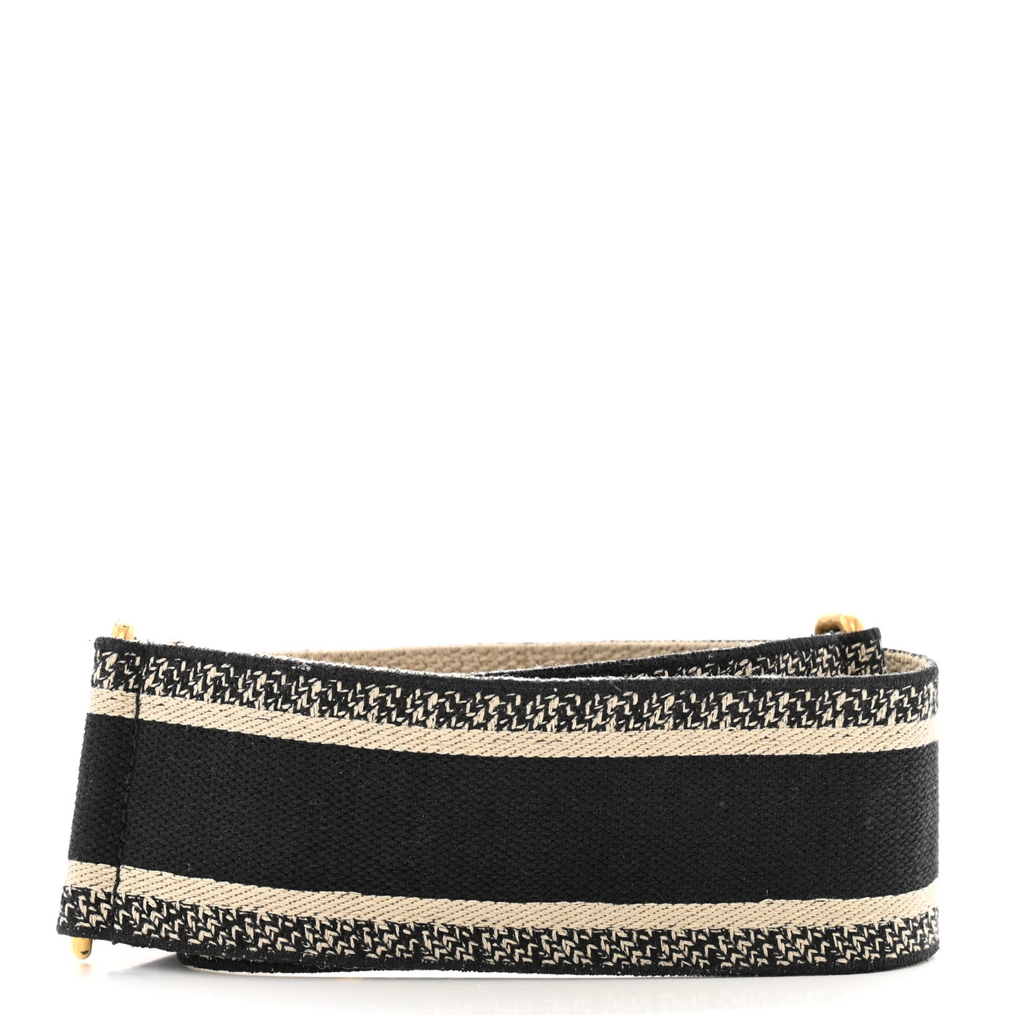 Canvas Embroidered Shoulder Strap Black