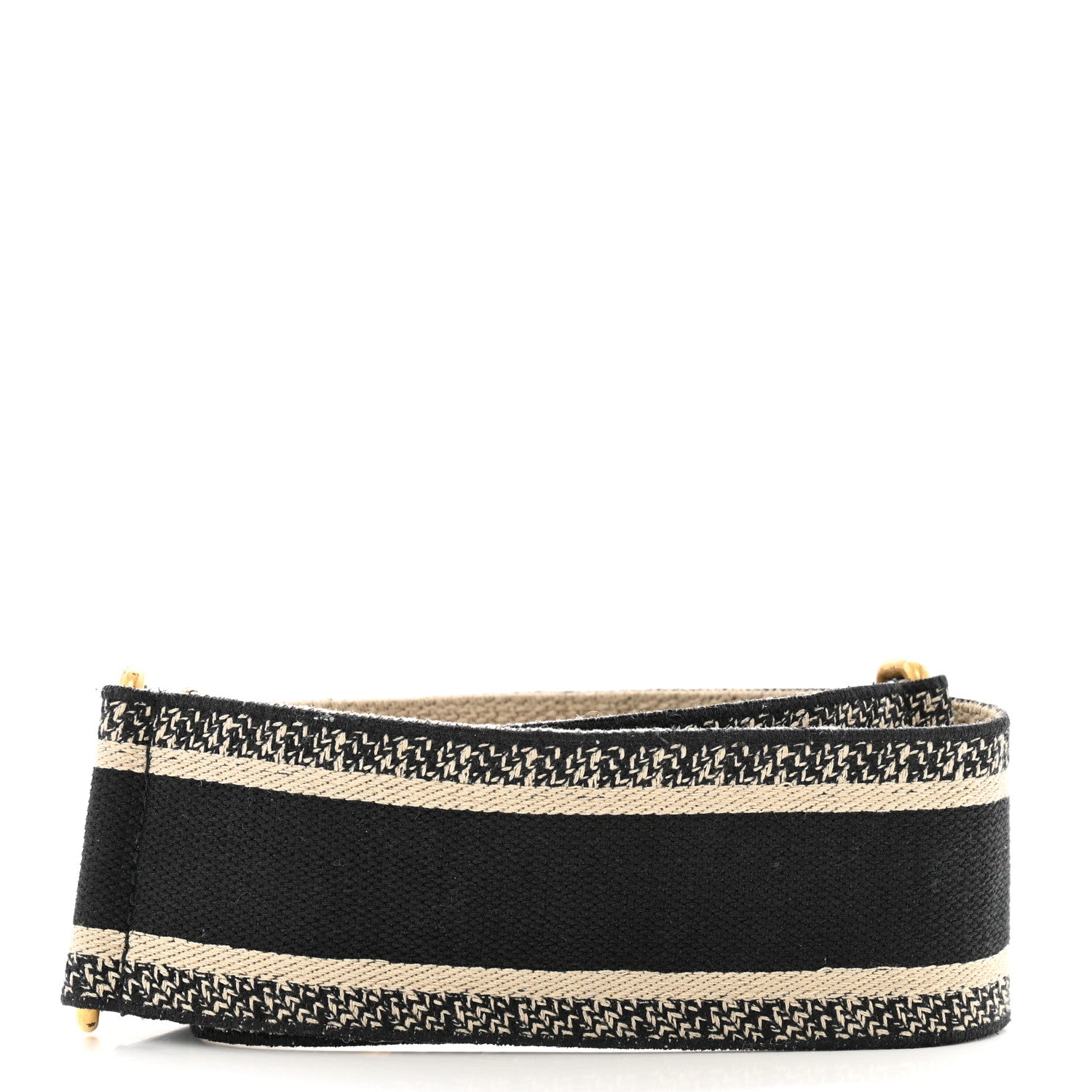 Christian Dior Canvas Embroidered Shoulder Strap Black 2 of 8