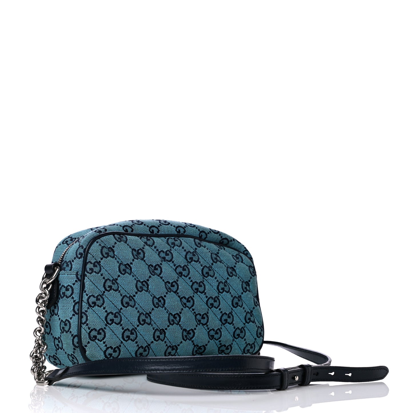 Monogram Multicolor Matelasse Diagonal Small GG Marmont Chain Shoulder Bag Light Blue