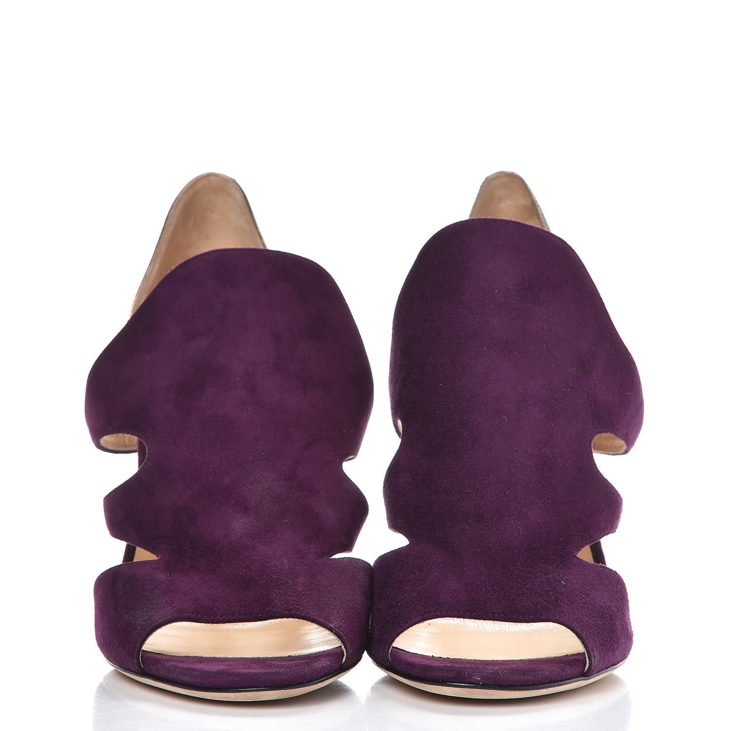 Velvet Mirror Cut Out Pumps 38.5 Magenta