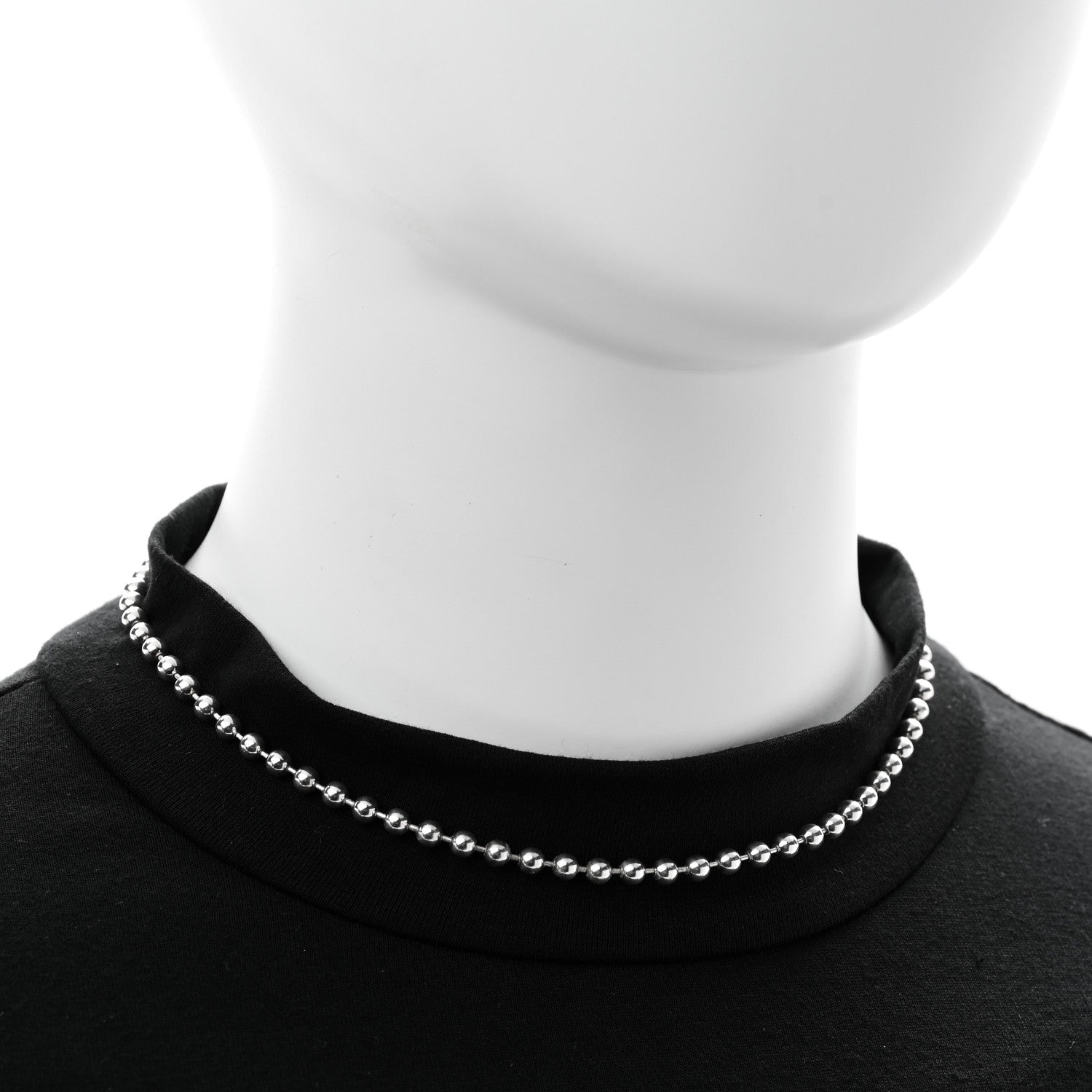 Gucci Sterling Silver Bead Heart Toggle Necklace 2 of 5