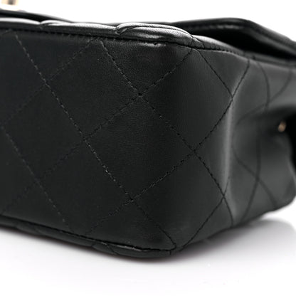 Chanel Lambskin Quilted Mini Rectangular Flap Black 9 of 10
