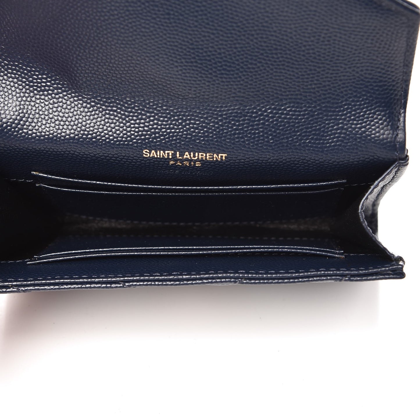 Grain De Poudre Matelasse Chevron Small Monogram Envelope Wallet Navy