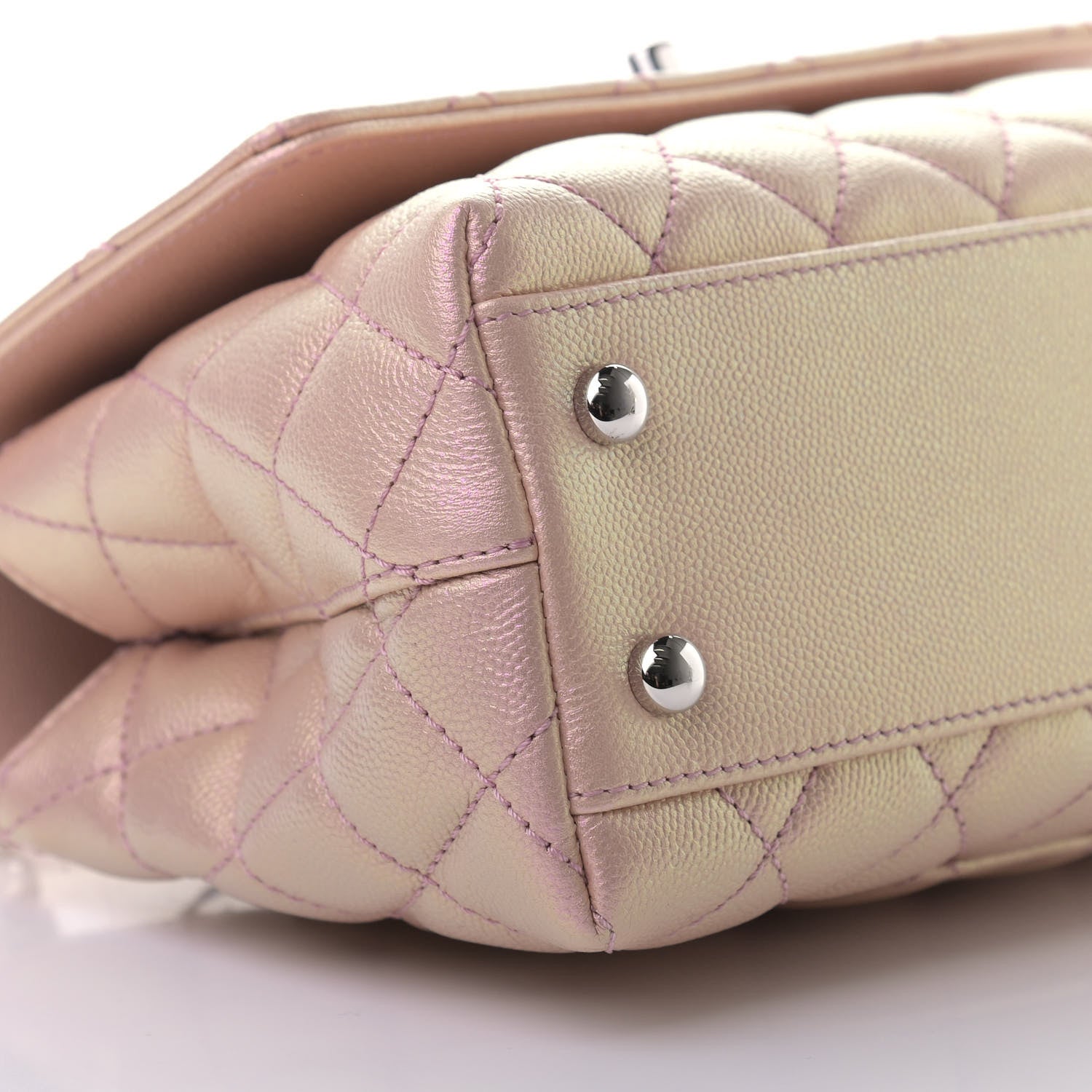 Chanel Iridescent Caviar Quilted Mini Coco Handle Flap Pink 8 of 9