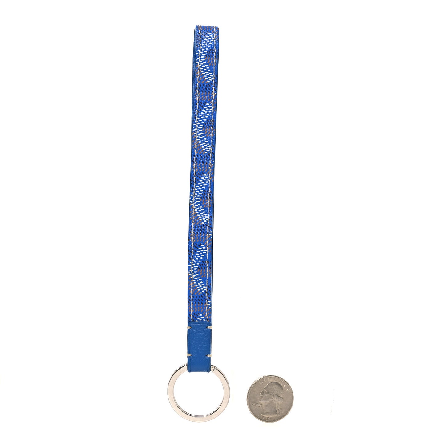 Goyardine Sesame Key Holder Blue
