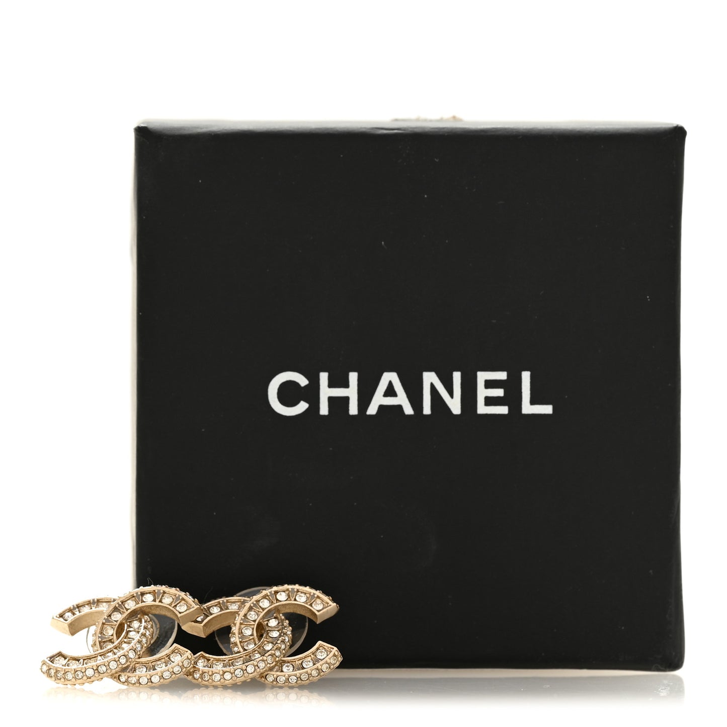 Crystal Timeless CC Earrings Light Gold