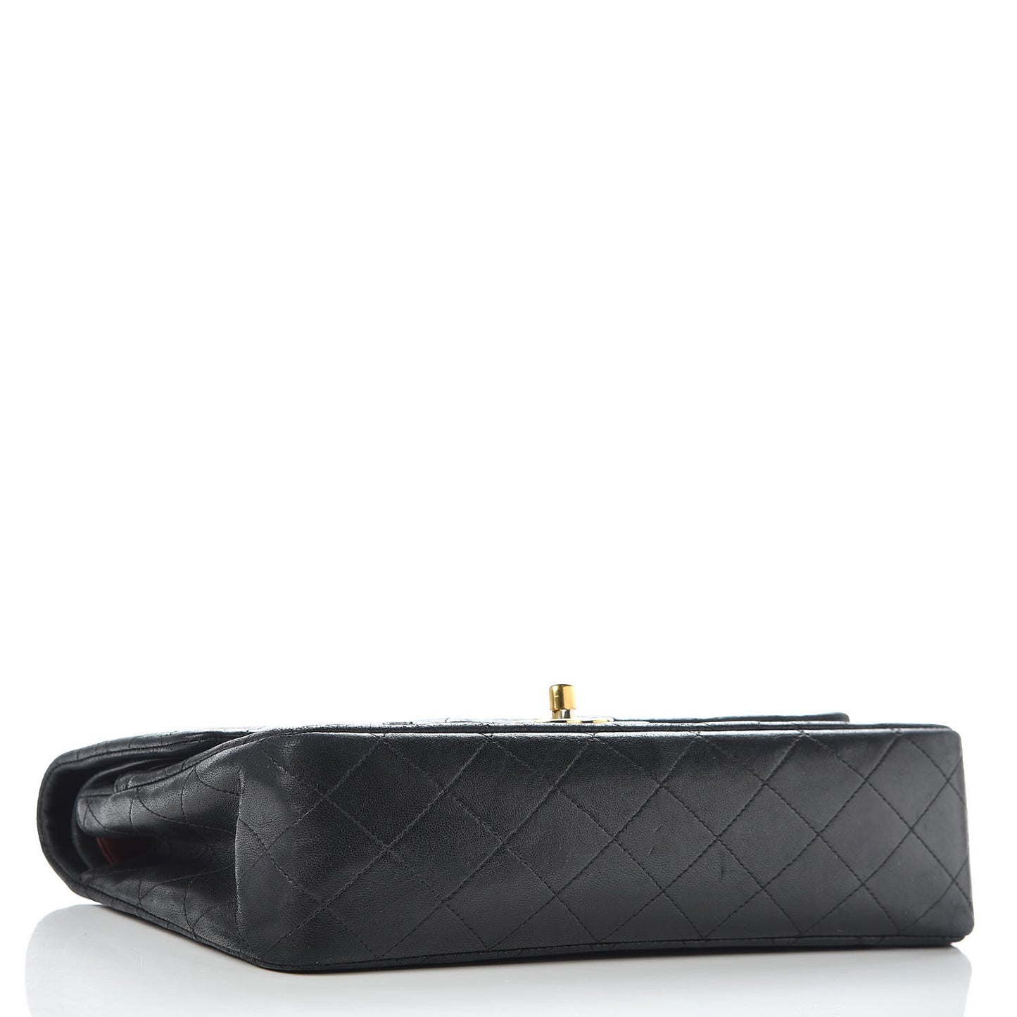 Lambskin Quilted Medium Double Flap Black