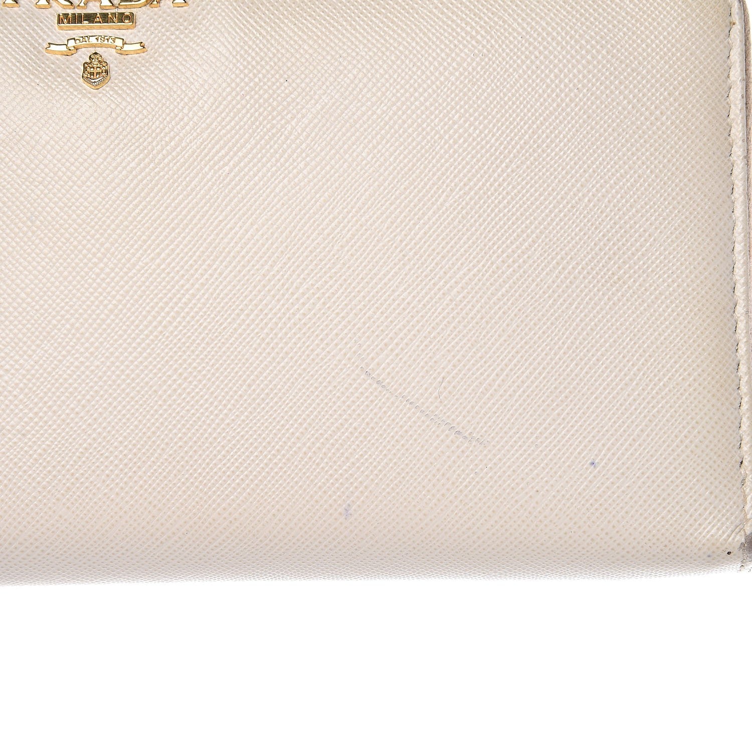 Prada Saffiano Metal Zip Around Wallet Talco 8 of 17