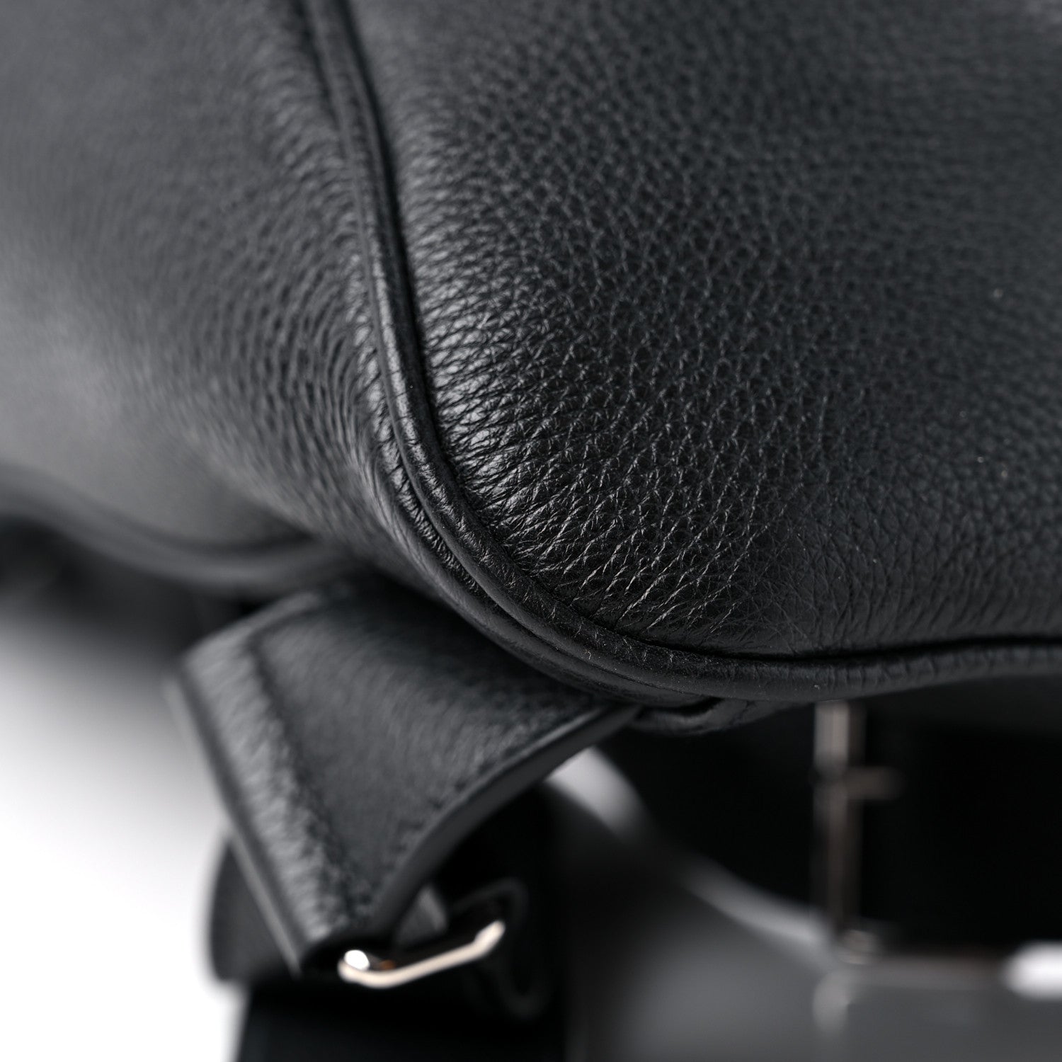 Prada Vitello Daino Triangle Backpack Black 7 of 8
