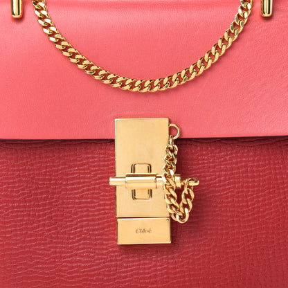 Chloe Grained Calfskin Lambskin Drew Shoulder Bag Red 9 of 9