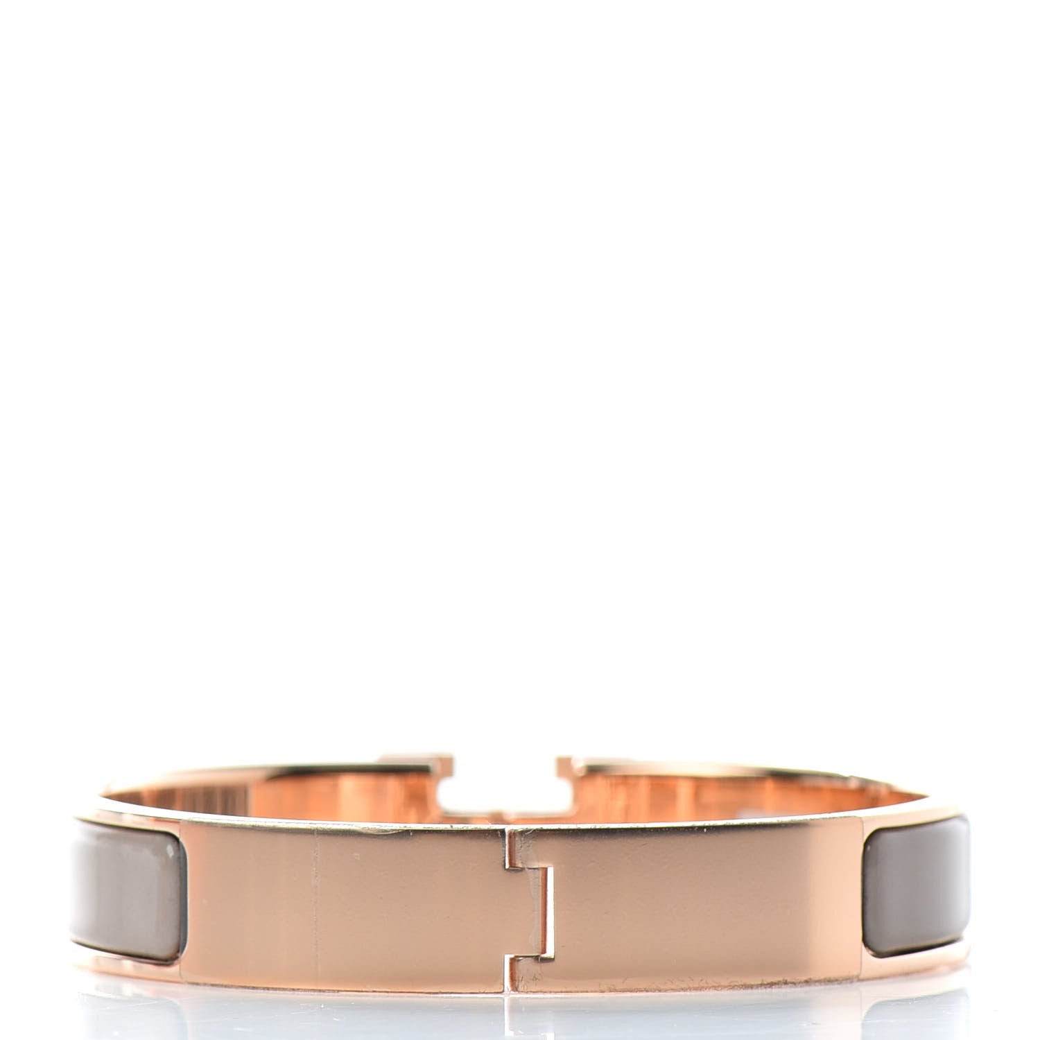 Hermes Enamel Narrow Clic Clac H Bracelet GM Marron Glace 3 of 5