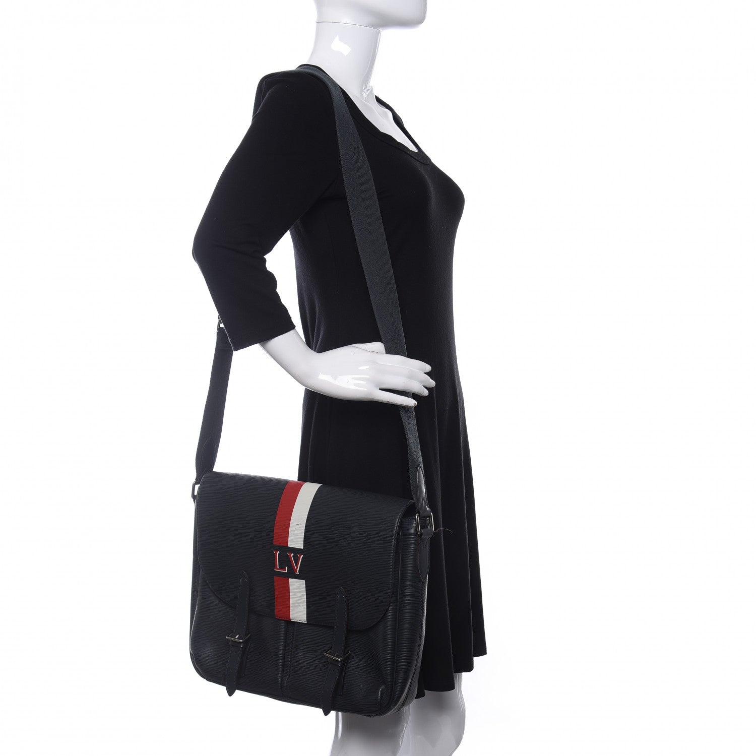 Louis Vuitton Epi Christopher Messenger Navy Stripes 2 of 9
