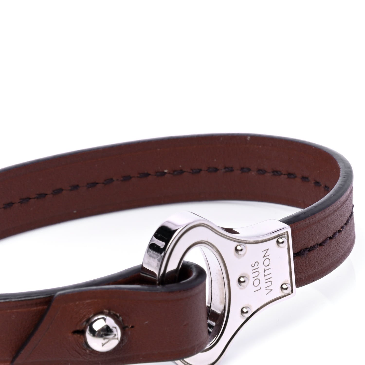 Louis Vuitton Calfskin Mens Archive Bracelet 19 Brown 4 of 5