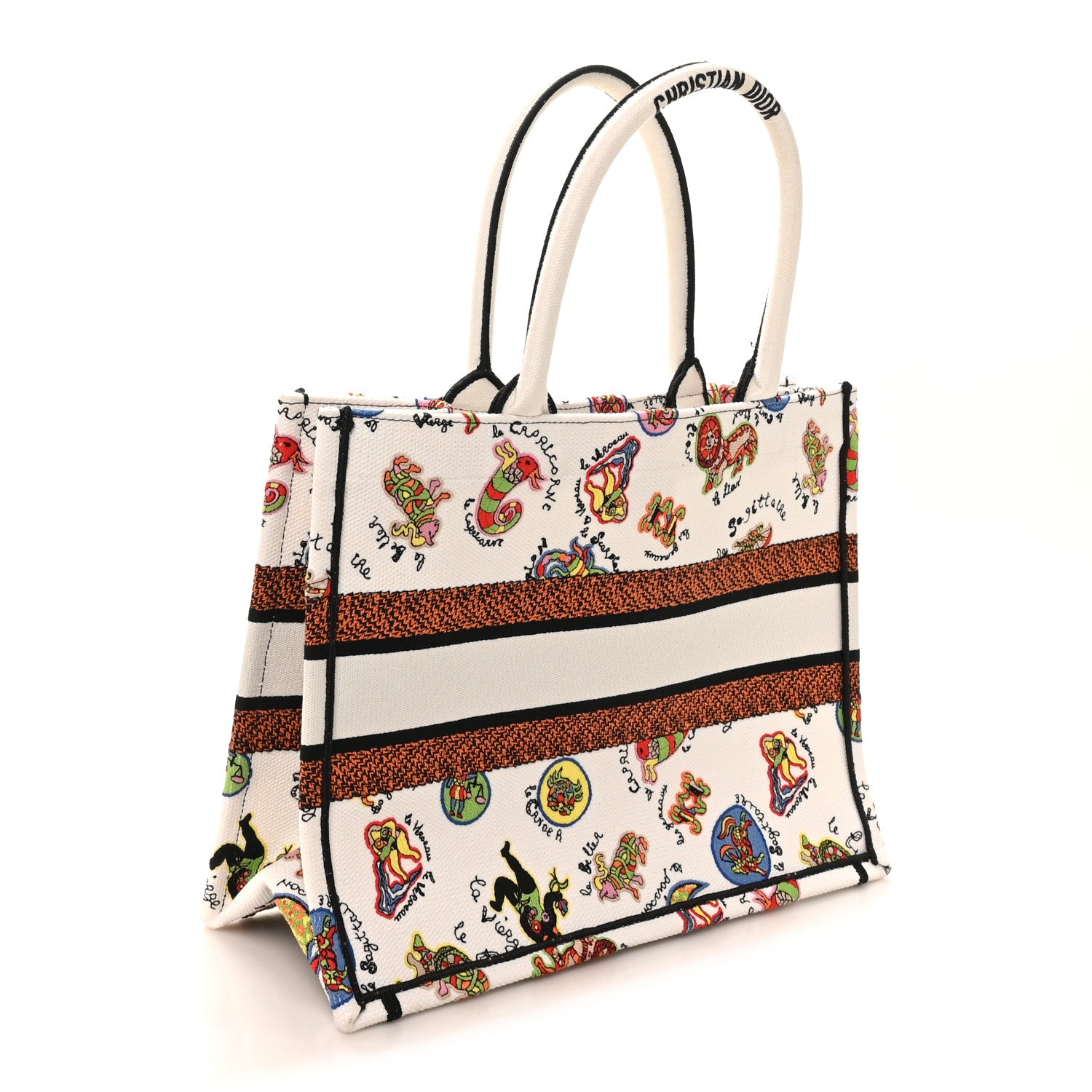 Christian Dior Canvas Embroidered Dragon Zodiac Medium Book Tote