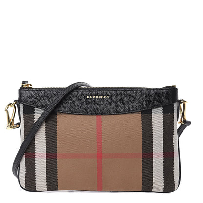 Burberry House Check Derby Peyton Crossbody Clutch Bag Black 1 of 9