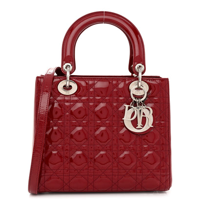 Christian Dior Patent Cannage Medium Lady Dior Red 1 of 13