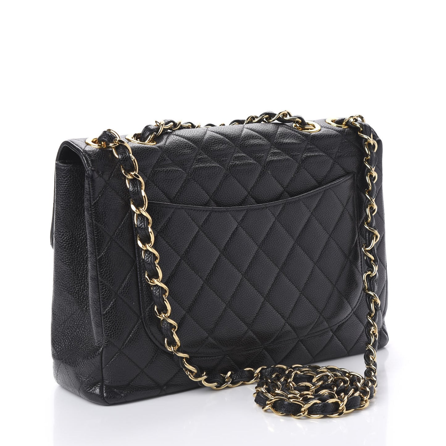 Caviar Quilted Jumbo Single Flap Black