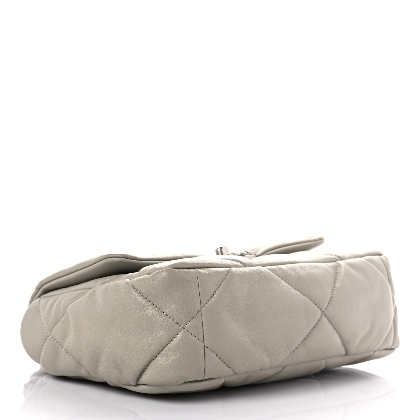 Goatskin Quilted Medium Chanel 19 Flap Grey