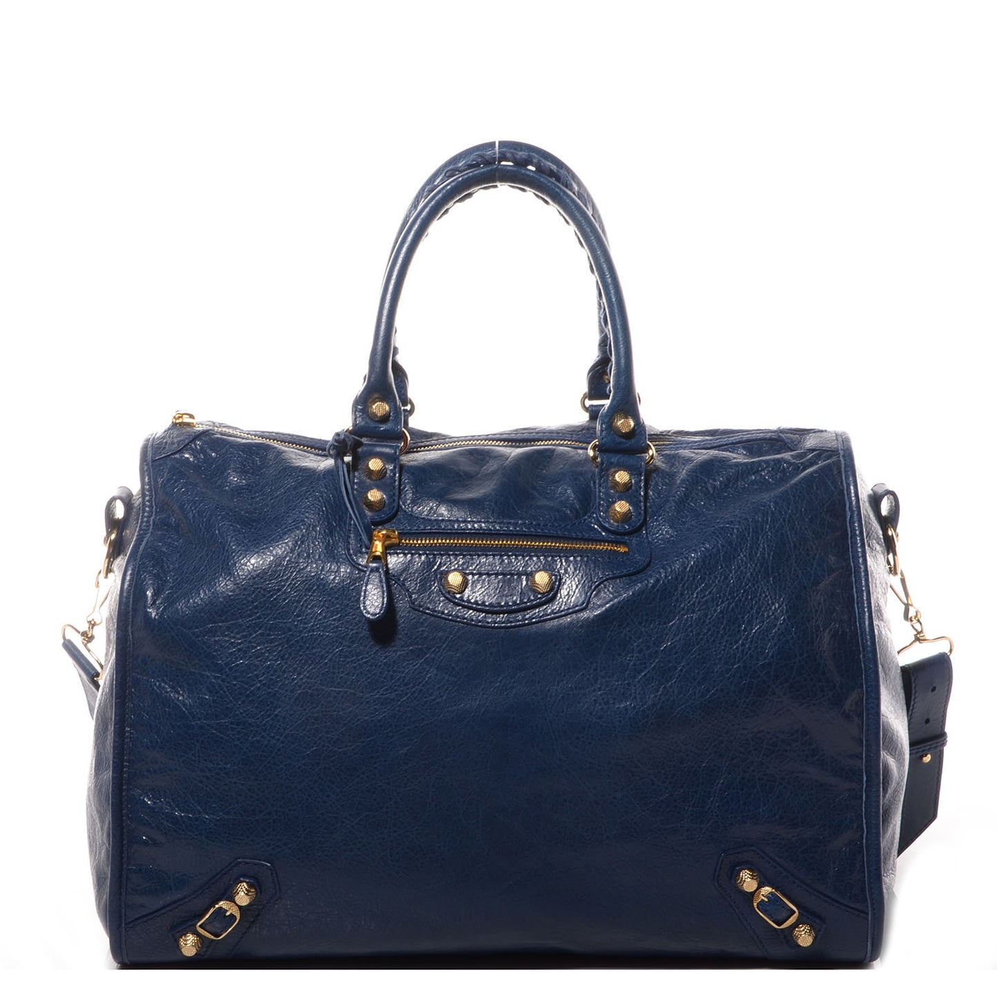 Agneau Giant 12 Gold Hardware Convertible Tote Bleu Mineral