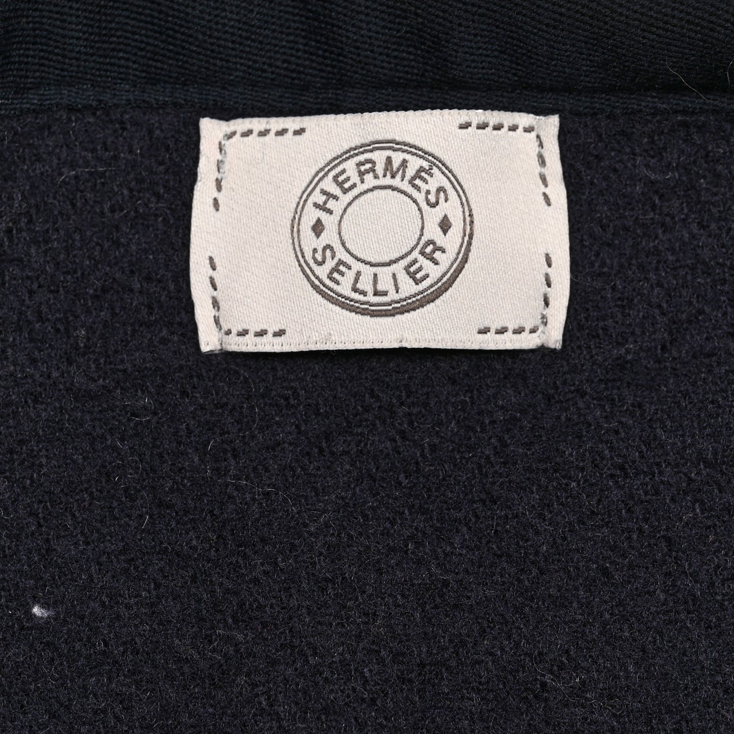 Wool Cashmere Sikkim Calfskin Reversible Camail Poncho Navy Camail