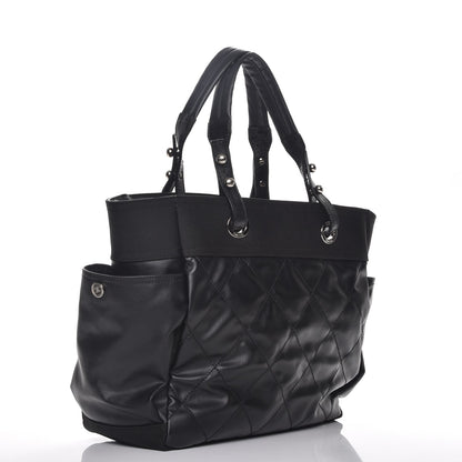 Chanel Coated Canvas Large Paris Biarritz Tote Black 3 of 9