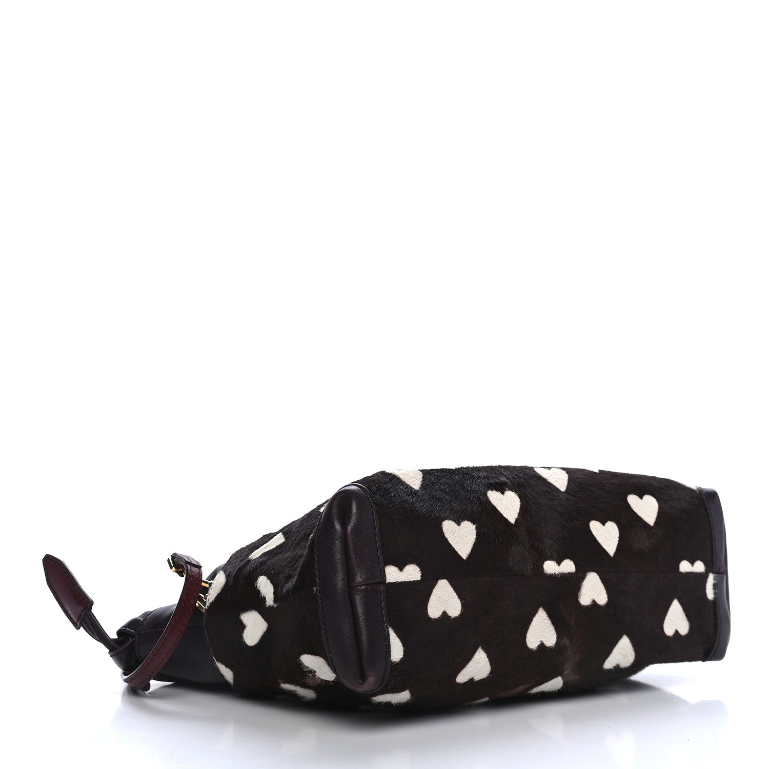 Burberry Calf Hair Heart Print Little Crush Dark Brown 4 of 9