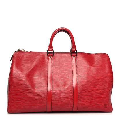 Louis Vuitton Epi Keepall 45 Castillan Red 1 of 13