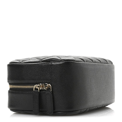 Chanel Caviar Quilted Medium Curvy Pouch Cosmetic Case Black 4 of 9