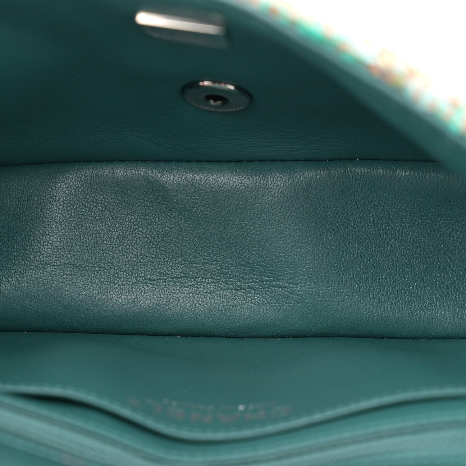 Chanel Tweed Quilted Mini Rectangular Flap Green 5 of 11