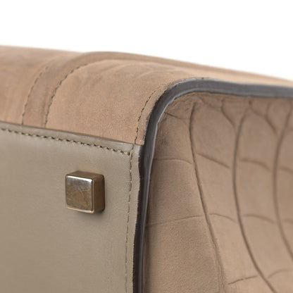 Celine Crocodile Embossed Nubuck Medium Phantom Luggage Beige 8 of 25