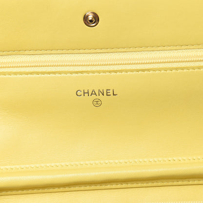 Chanel Lambskin Quilted Reissue Wallet On Chain WOC Yellow 7 of 13