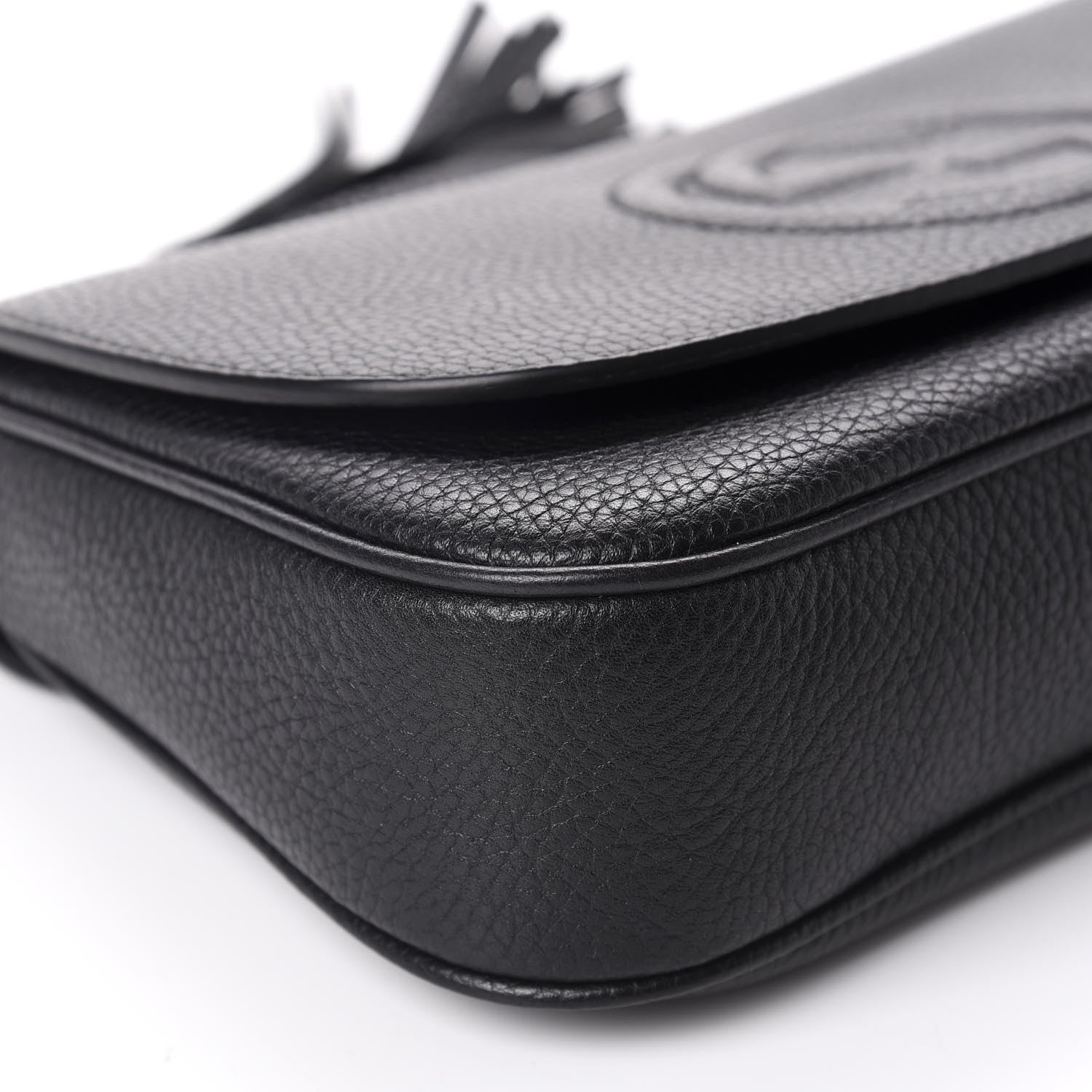 Gucci Pebbled Calfskin Medium Soho Flap Crossbody Black 7 of 11