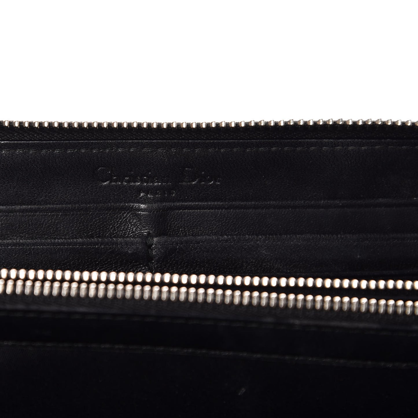 Lambskin Cannage Lady Dior Zip Wallet Black