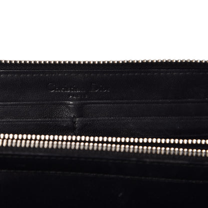 Christian Dior Lambskin Cannage Lady Dior Zip Wallet Black 10 of 11