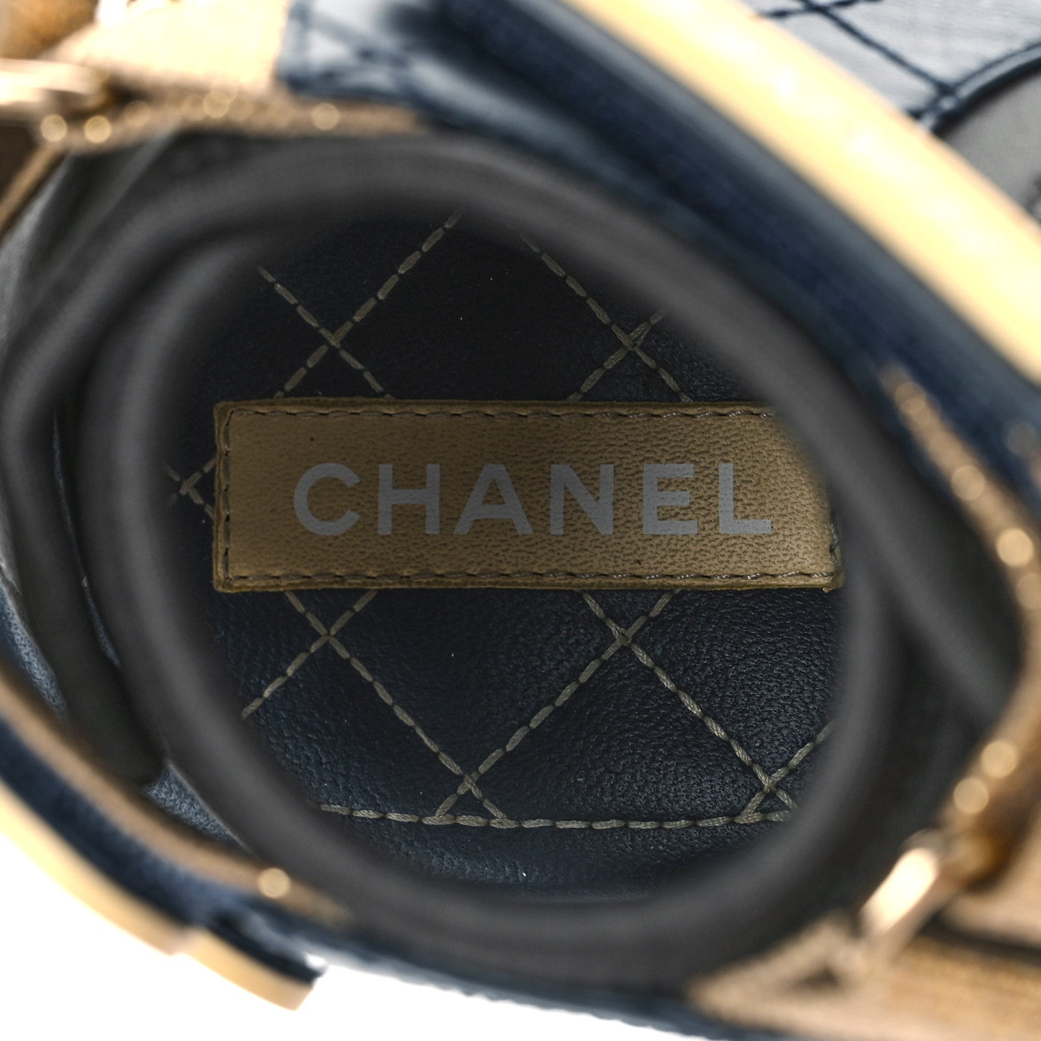Chanel Goatskin Fabric TPU Gladiator Sandals 37 Navy Dark Grey Yellow 8 of 10