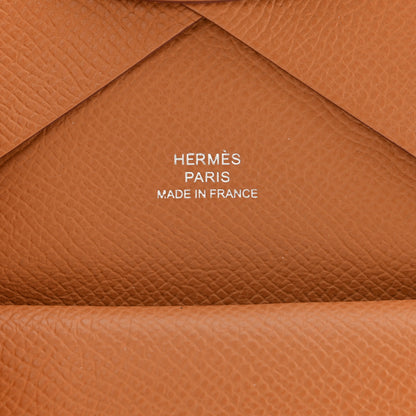 Hermes Epsom Calvi Duo Card Case Gold 7 of 9