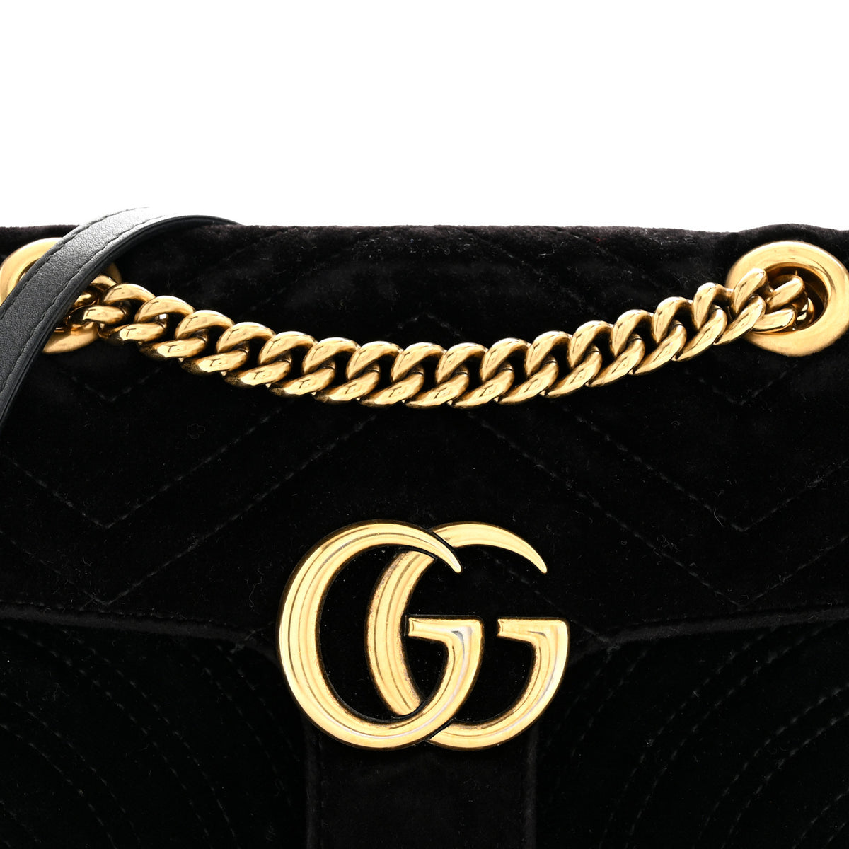 Gucci Velvet Matelasse Mini GG Marmont Shoulder Bag Black 8 of 14