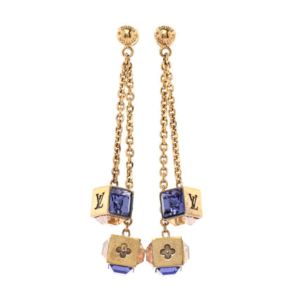 Louis Vuitton Swarovski Gamble Earrings Azur Gold 1 of 7