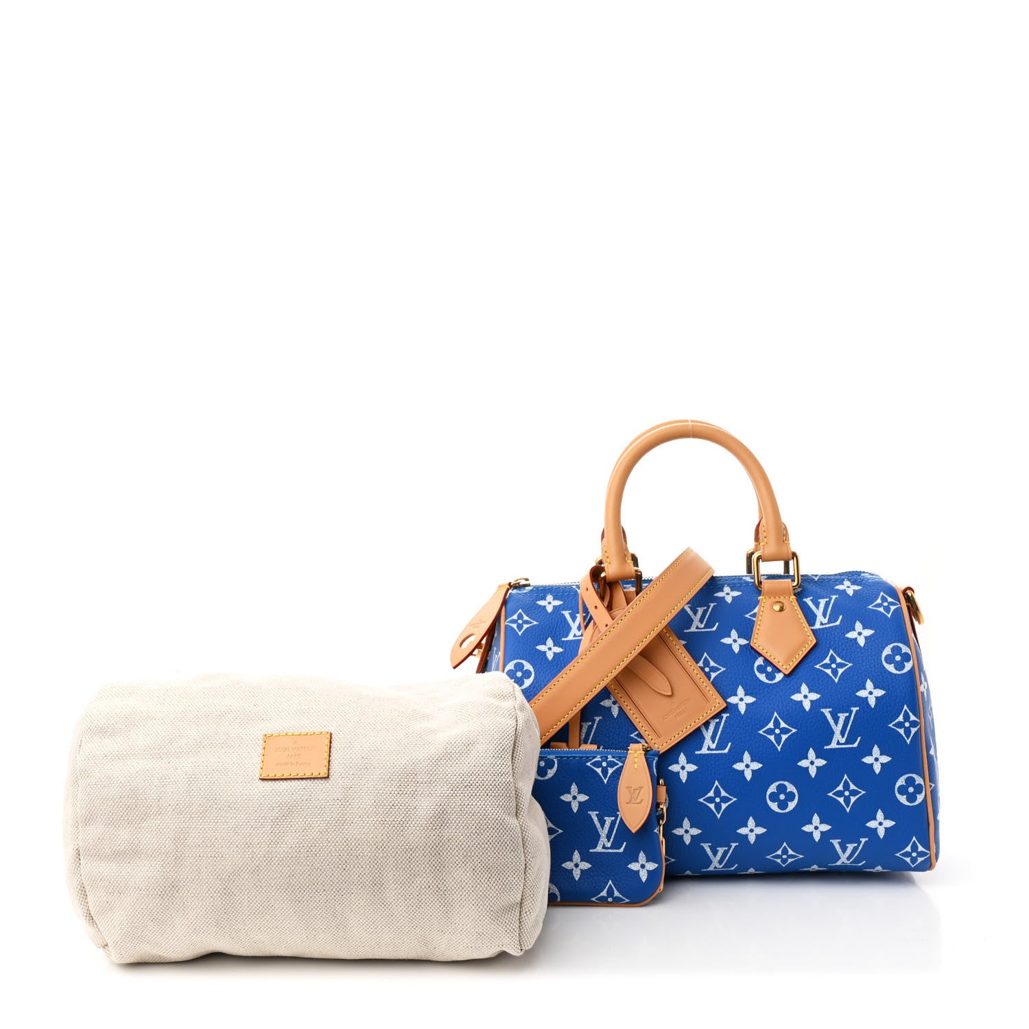 Louis Vuitton Calfskin Monogram Speedy P9 Bandouliere 25 Blue 3 of 13