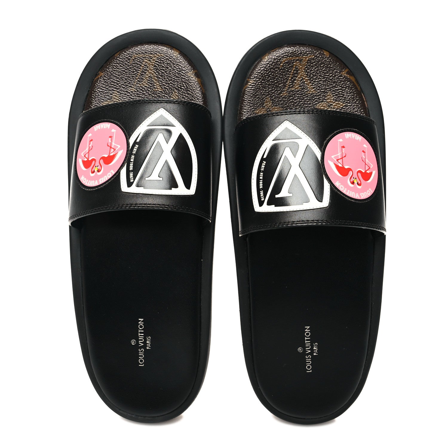 Louis Vuitton Monogram Patchwork World Tour Sunbath Slide Sandals 39 5 of 9