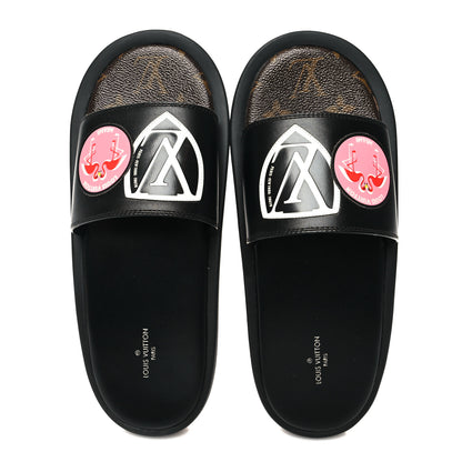 Louis Vuitton Monogram Patchwork World Tour Sunbath Slide Sandals 39 5 of 9